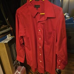 Covington Red Button-Up Shirt, XL 17-17.5 32-33 ☆LIKE NEW